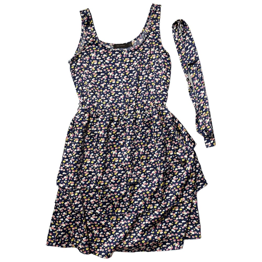 The Limited Dress sz 6 Fit & Flare Floral Sleeveless multicolor navy summer